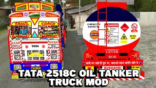 tata 2518c oil tanker truck mod for bussid | bus simulator indonesia |