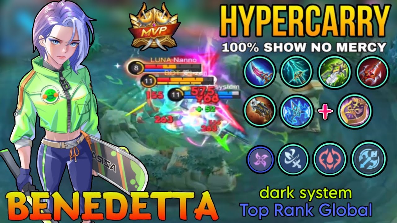 Hard Carry Benedetta Perfect Gameplay - Top Global Benedetta by dark system - Mobile Legends