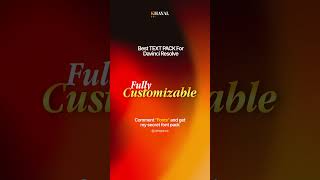 Comment ''fonts'' to get my secret font pack # #davinciresolve#shorts #fontpack