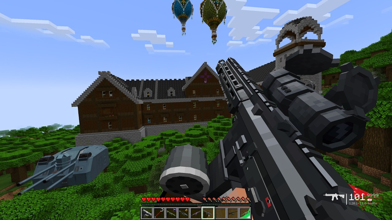 I Destroyed the BIGGEST Pillager Mansion Using Modern Weapons & a Missile Tank! 😱🔥