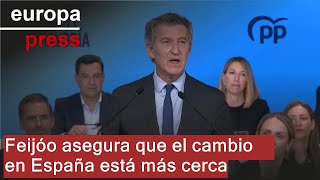 Feijóo ve "más cerca" el cambio en España y se compromete a liderarlo
