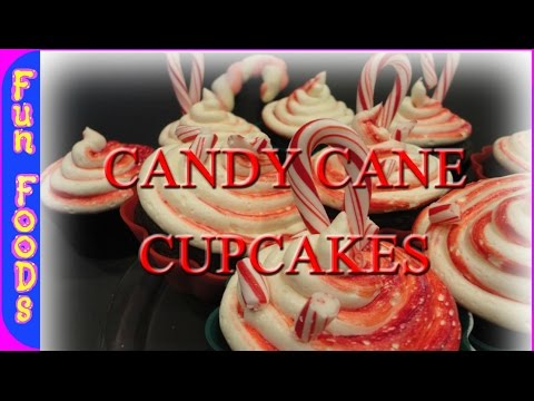Candy Cane Cupcakes with Peppermint buttercream Frosting