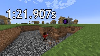 Minecraft Superflat Mine A Chunk SSG World Record (1:21.907s IGT)