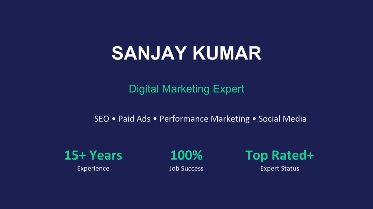 Digital Marketing Expert with 15+ Years Experience | SEO, Paid Ads & Performance Marketing Services