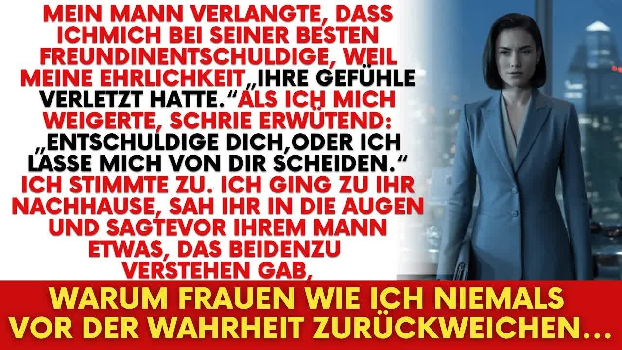 Mein Mann zwang mich zur Entschuldigung – Meine Worte machten ihr Luxusleben zu Staub