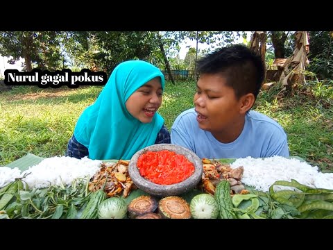 NURUL GAGAL FOKUS || MUKBANG NASI LIWET+ TUMIS IKAN TERI+LALAPAN MENTAH