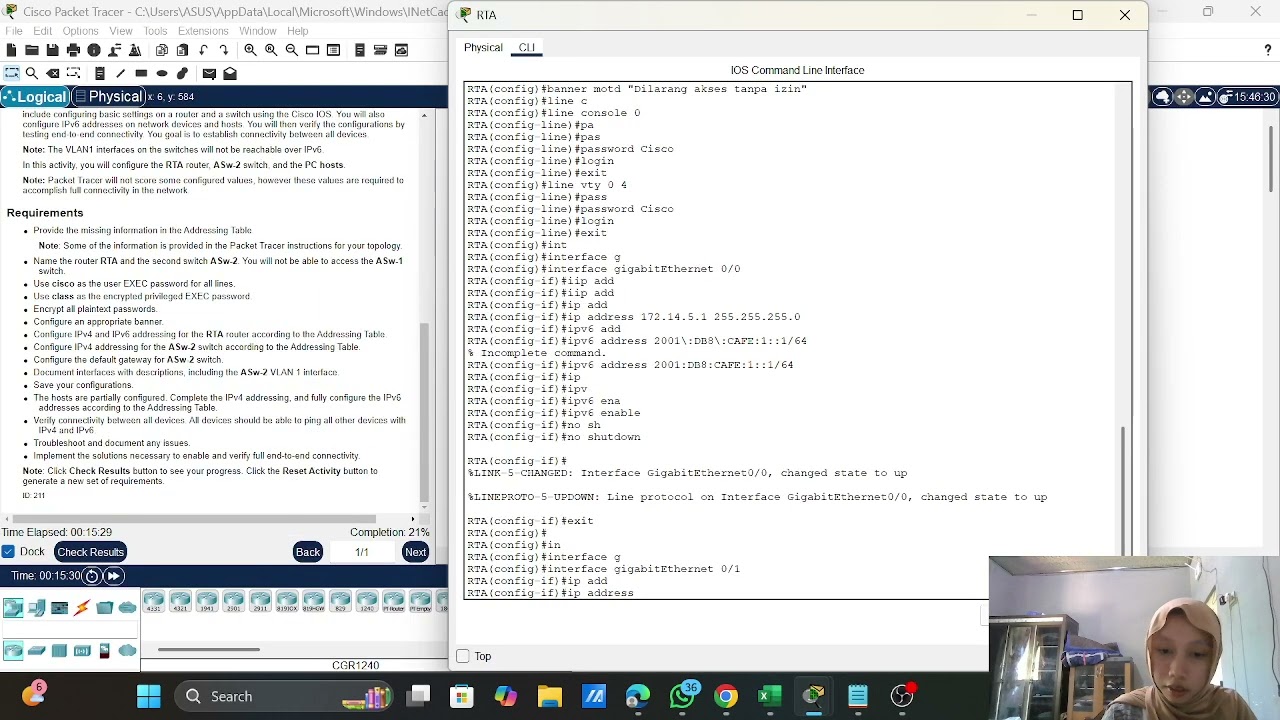 12.4.5 Packet Tracer - Basic Device Configuration