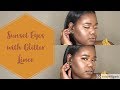 SUNSET EYES W/GLITTER CUT CREASE MAKEUP TUTORIAL FT. MORPHE 350-2 PALETTE (MakeUp For Brown Skin)