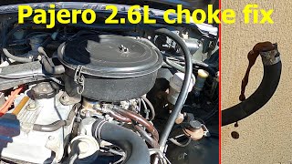 Pajero 2.6L 4G54 carburetor auto choke fix extreme high fuel consumption rpm Mitsubishi Montero