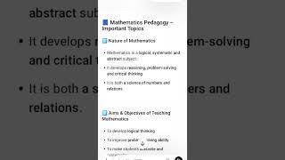 Mathematics pedagogy for junior teacher #ostet#tgt #nature of mathematics.