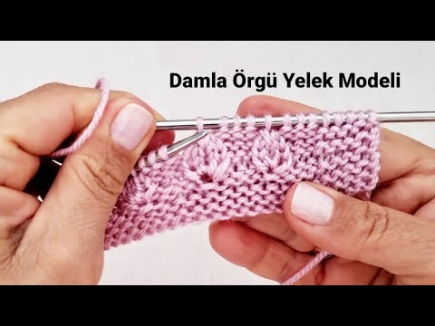 İki Tarafı Patlı Kolay Damla Örgü Yelek Modeli 🍀🌿knitting crochet battaniye patik yelek kazak design