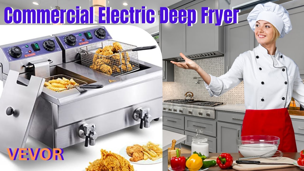 VEVOR VEVOR Commercial Electric Deep Fryer Countertop Deep Fryer Dual  Detachable Tanks