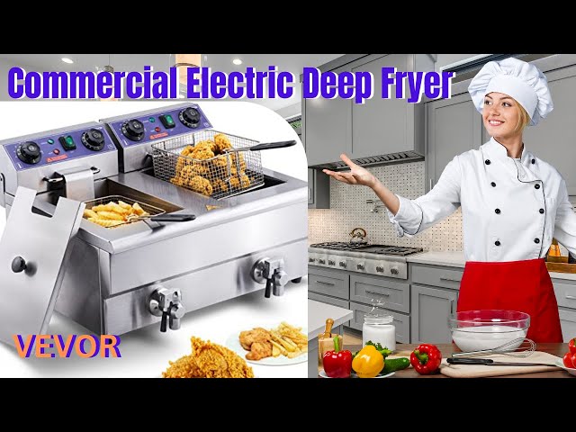 VEVOR VEVOR Commercial Electric Deep Fryer Countertop Deep Fryer Dual  Detachable Tanks