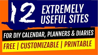 12 Sites For Printable Calendars, Planners & Dairies