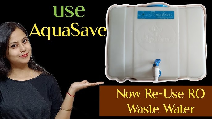 Aquasave AC Reject or Waste Water Collecting Translucent Tank 15 Liters |  Wall mountable and Food Grade HDPE Plastic Tank | Easy to Connect with All