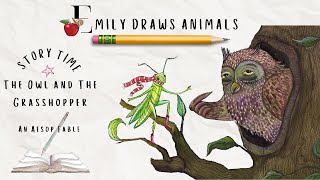 The Owl & The Grasshopper an Aesop Fabel by Emily Draws Animals