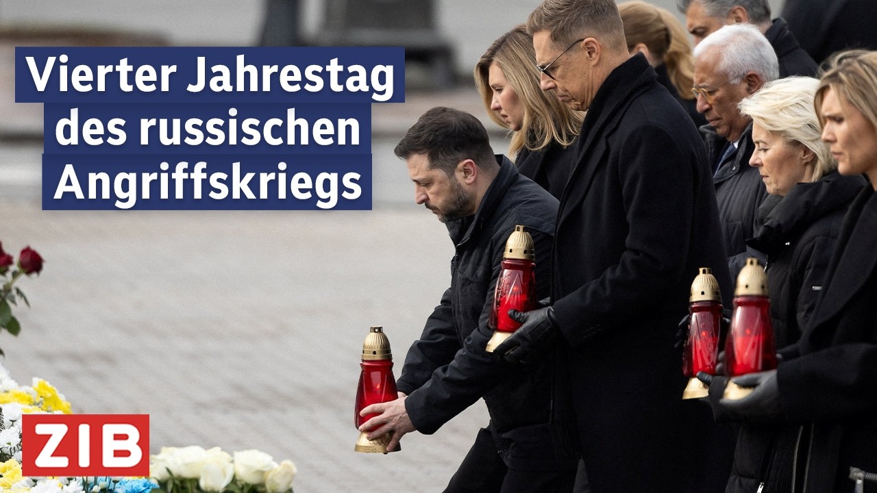 Ukrainekrieg geht in das fünfte Jahr: EU-Spitzen besuchen Kiew | ZIB 13 vom 24.02.2026