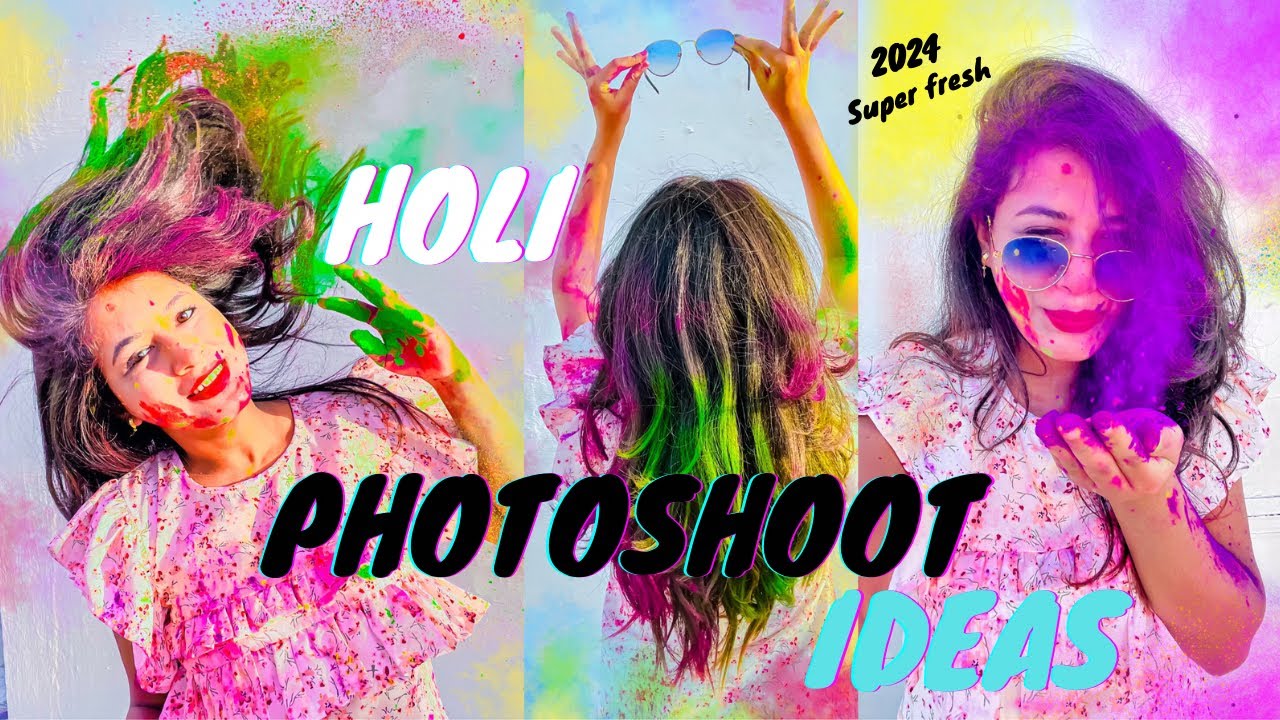 Holi Photoshoot Ideas at home 2024 | Best holi Poses for girls | Holi Photoshoot poses for girls