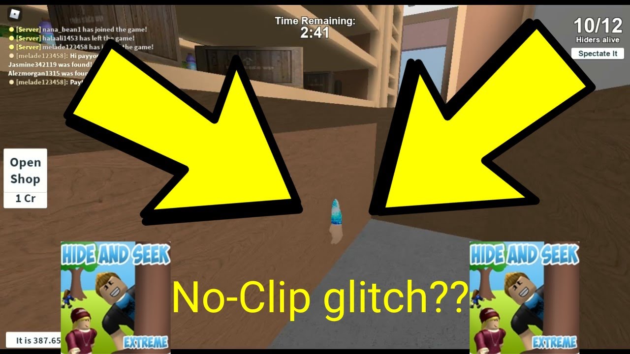 New No-Clip glitch in HIDE AND SEEK Roblox? - YouTube