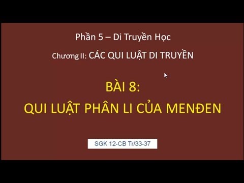 Video Sinh học 12. Bài 8. Qui luật phân li của Menden - Lý... - youtube