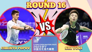 Great Counterattack Christo POPOV vs SHI Yu Qi China Masters 2023 #sport  #badminton #shorts 