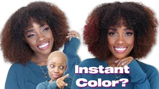 WATCH ME ADD INSTANT RED HIGHLIGHTS TO MY GLUELESS COILY WIG! | MARY K. BELLA | @HerGivenhair