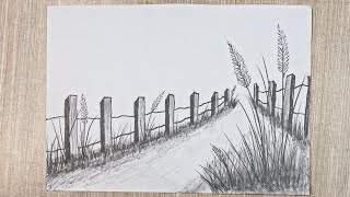 landscape drawing easy scenery drawing tutorial