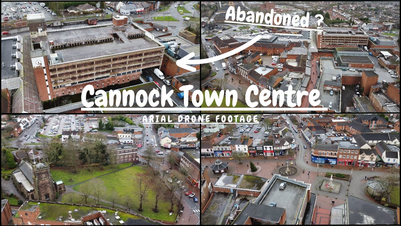 Cannock Town Centre ] Abandoned ? ] Arial Drone Footage ]