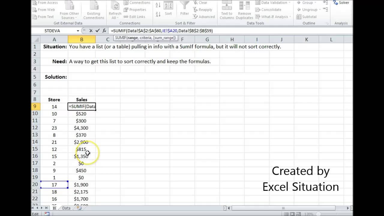 Excel Not Sorting Correctly Off Of A Formula Youtube