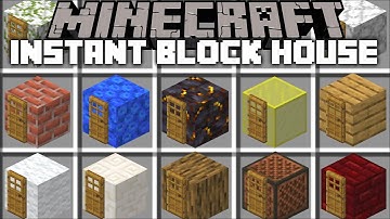 Minecraft INSTANT BLOCK HOUSE MOD / INSTANT STRUCTURES BUILDS !! Minecraft Mods