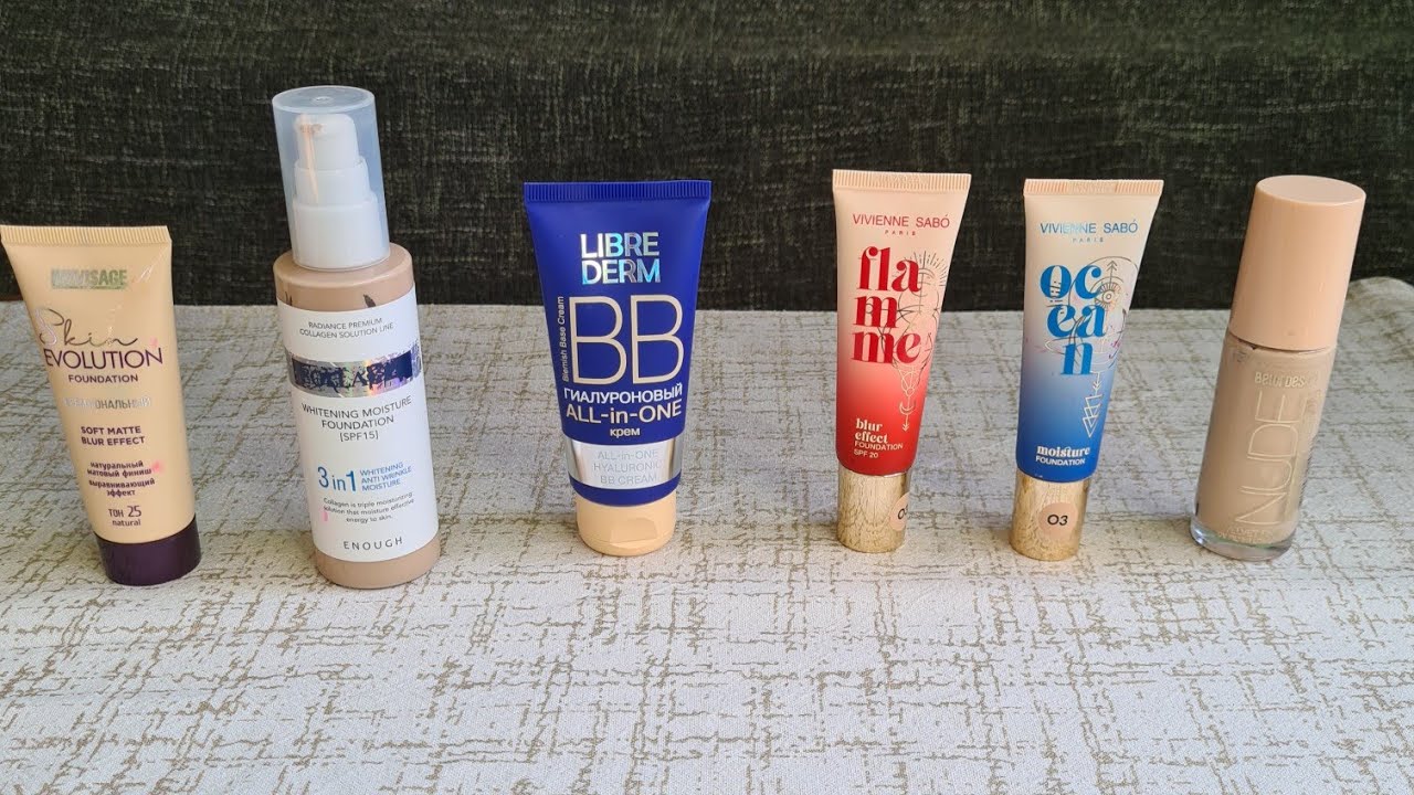 Все мои тональные основы. Сравнение, свотчи 