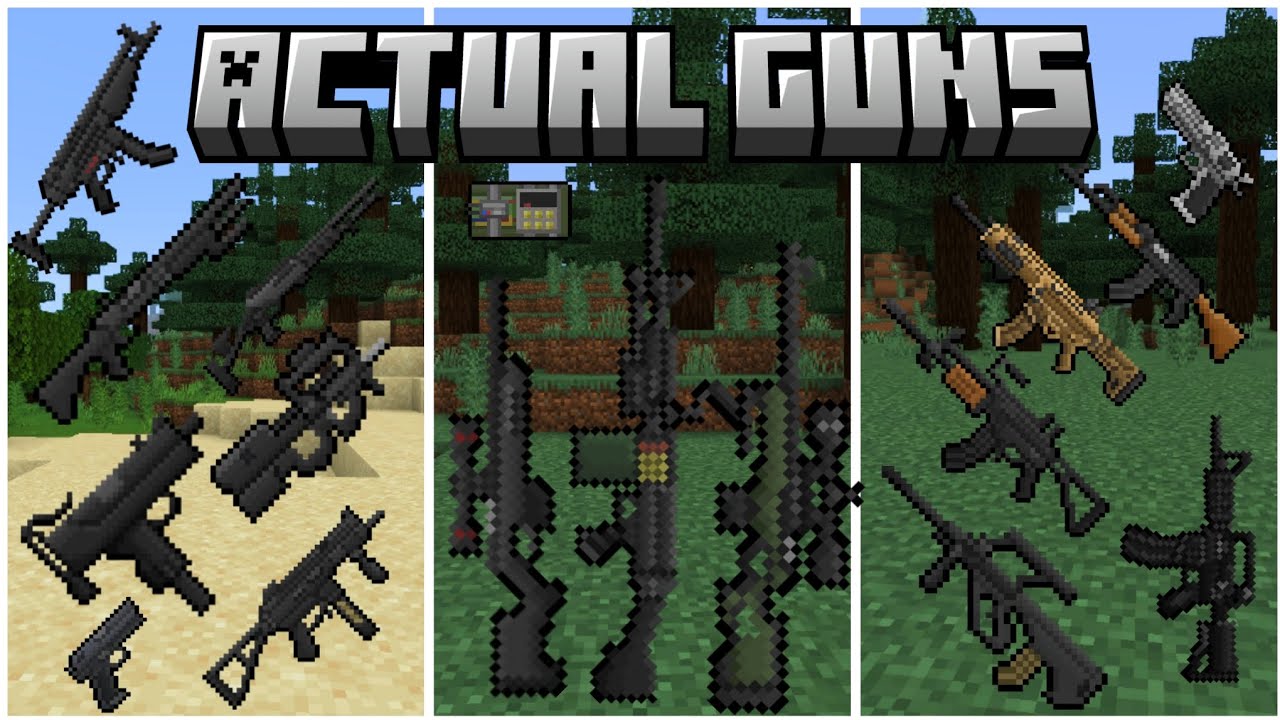 ️ Actual Guns+ Addon Para Minecraft Bedrock 1.21.50 | Addons para ...