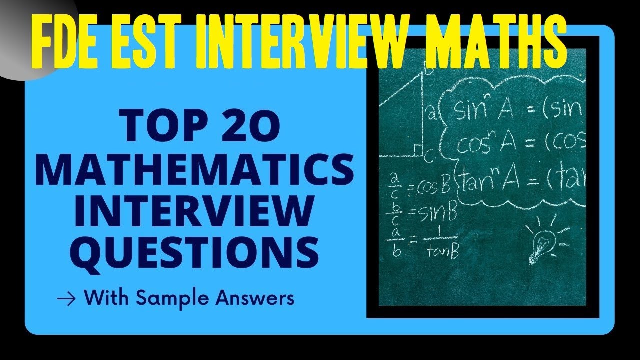 FDE EST Math Important Interview Questions with Answers 2021 | Math ...