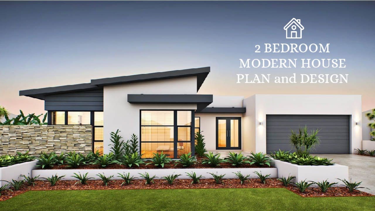 2 BEDROOM MODERN HOUSE PLAN and DESIGN - YouTube