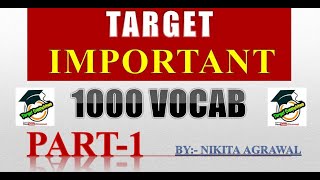 Target important 1000 vocab series | Important for Bank, SSC, and all other government exams