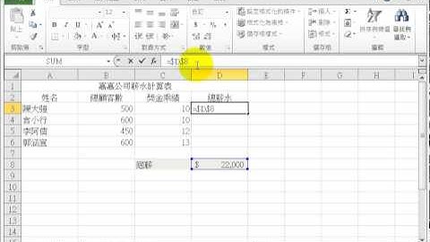 Excel 2010 設定相對參照及絕對參照