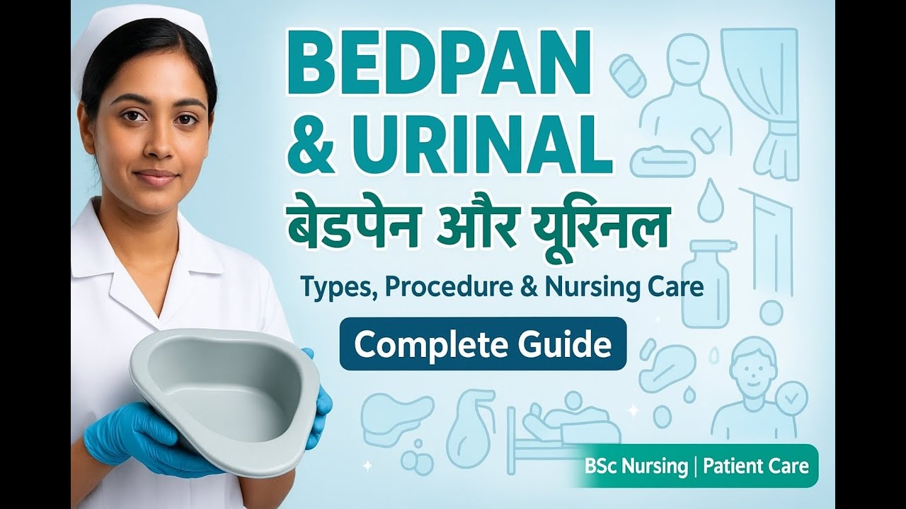 Bedpan & Urinal in Hindi | बेडपैन और यूरिनल - Procedure & Nursing Care | BSc Nursing | GNM