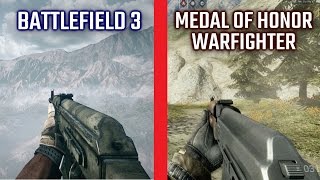 Medal of Honor: Warfighter VS BATTLEFIELD 3 Gun Sounds & Animations (Weapon Comparison)