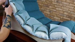 How to Upholster a Chair with Tufted Channels - Fluted Upholstery Tutorial
