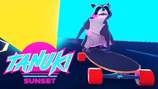 Tanuki goes down the hill at high speed!! 🛹🌪🦊 - Tanuki Sunset Classic GamePlay 🎮📱 screenshot 2