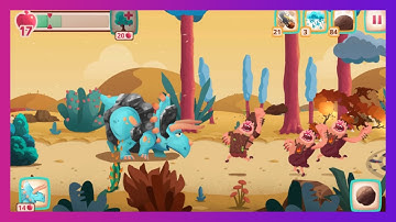 Dino Bash: Tricer and Brachio vs Low Fire Caveman