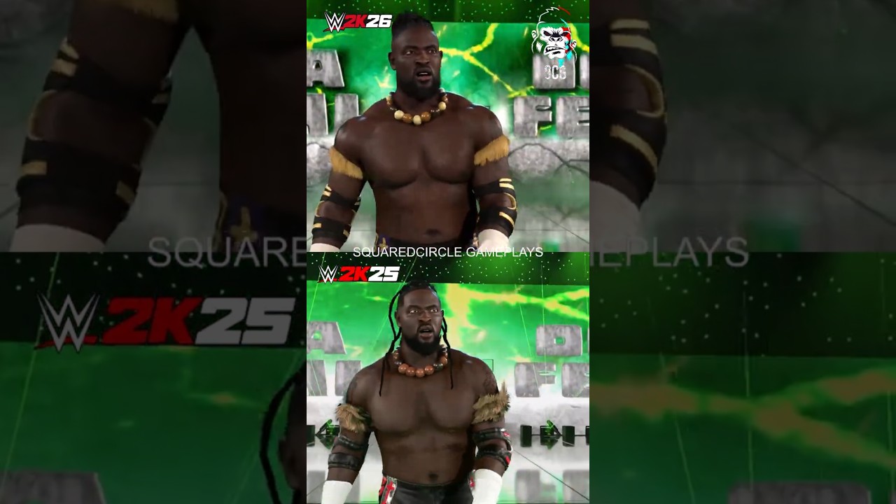 WWE 2K26 vs WWE 2K25 Mods - Oba Femi Entrance Comparison #wwe2k26 #new ...