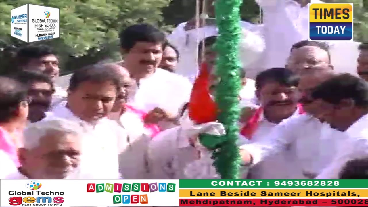 KTR Hoist National Flag At TRS Bhavan On Telangana Formation Day 2019