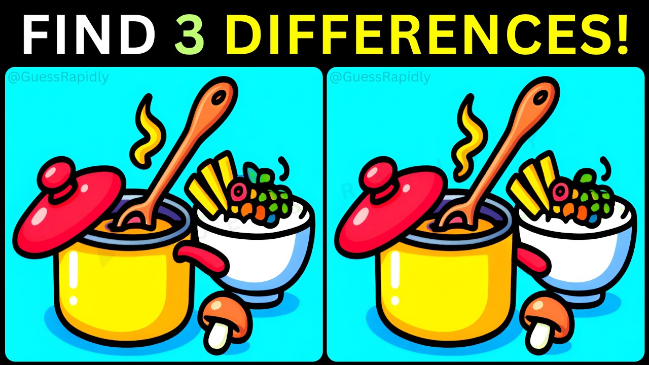 💥Попробуйте найти три отличия🕒【#484 Головоломка: найдите 3 отличия】