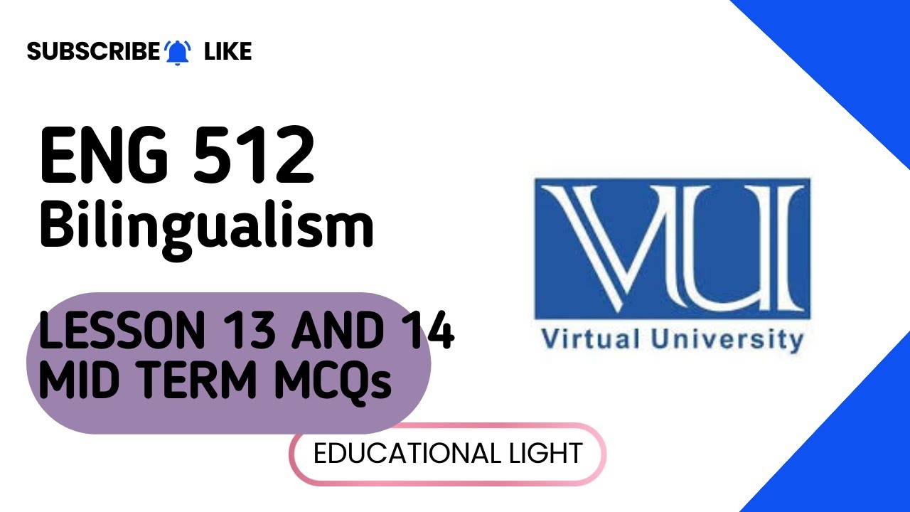 ENG 512 LESSON 13 AND 14 MID TERM MCQS/ QUIZ