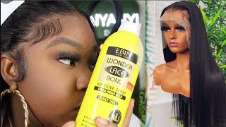 ABSOLUTELY NO GLUE NEEDED!! FRONTAL INSTALL ||EBIN LACE SPRAY || ALLOVE Hair