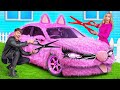ピンクの車と黒い車のチャレンジ | クレイジーチャレンジ Trend DO Challenge