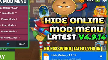 HIDE ONLINE Mod Menu Version 4.9.14 !!‌Unlock all, Unlimited All, Wallhack, No password