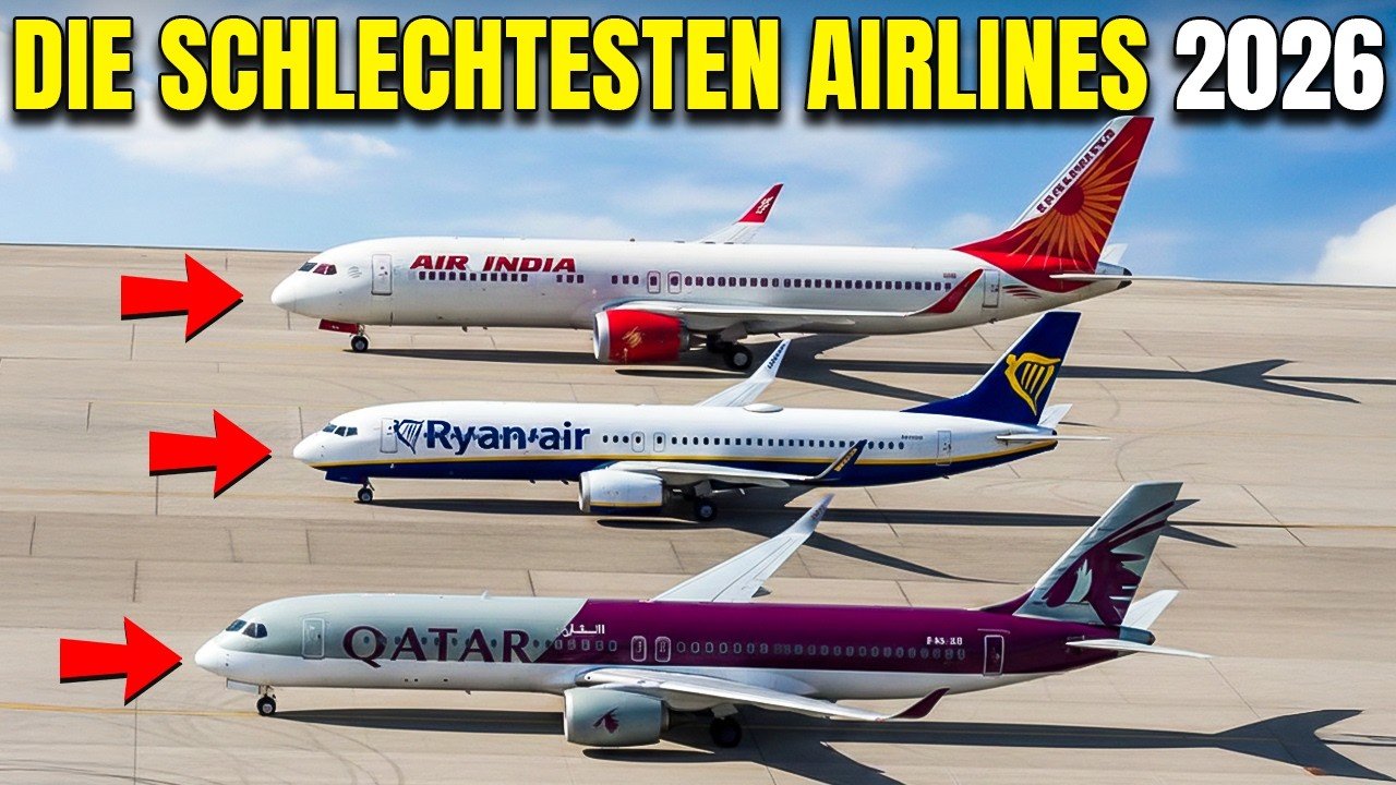 15 Airlines mit dem schlechtesten Ruf 2026 (Was Sie vor dem Flug wissen MÜSSEN)