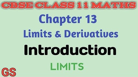 Chapter 13 - LIMITS & DERIVATIVES| Limits Introduction | CBSE Class 11th Maths in Tamil | NCERT | GS